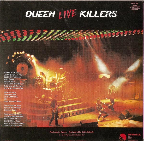 Back Cover, Queen - Live Killers